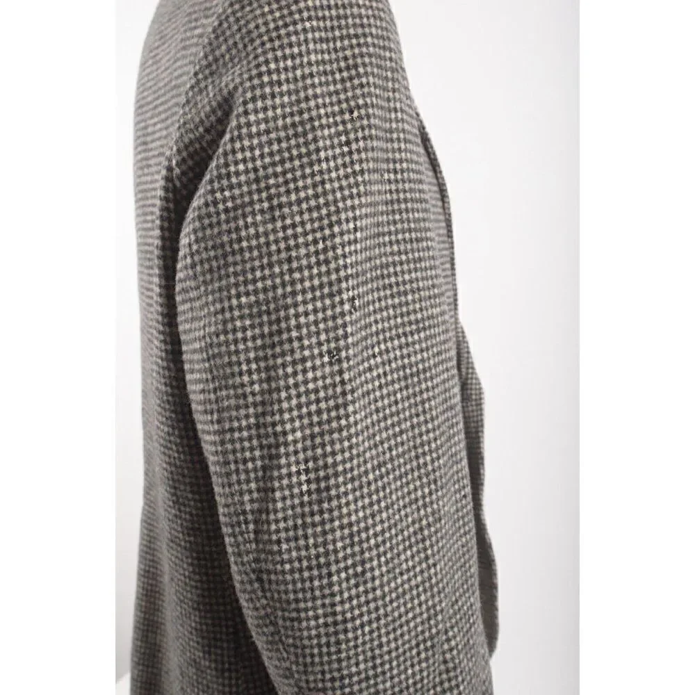 Woolrich Mens Wool Houndstooth Blazer Suit Jacket Large Black White Sport Coat